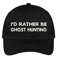 Trendy Apparel Shop I'd Rather Be Ghost Hunting Embroidered Soft Cotton Low Profile Baseball Cap