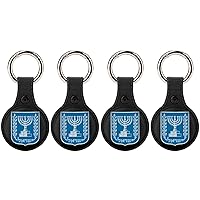 Coat of Arms of Israel Protective Case Cover for AirTags Secure Holder with Key Ring Accessories