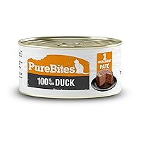 PureBites 100% Pure Duck Pate Cat Treat | 2.5oz can | only 1 Ingredient | case of 12