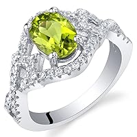 PEORA 925 Sterling Silver Lace Ring for Women Various Gemstones Oval Shape Sizes 5 to 9