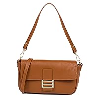 FIRENZE ARTEGIANI. Alluvioni Women's Handbag and Shoulder Bag, Genuine Leather Dollaro, 28 x 6 x 15 cm, Colour: Brown, brown, Utility