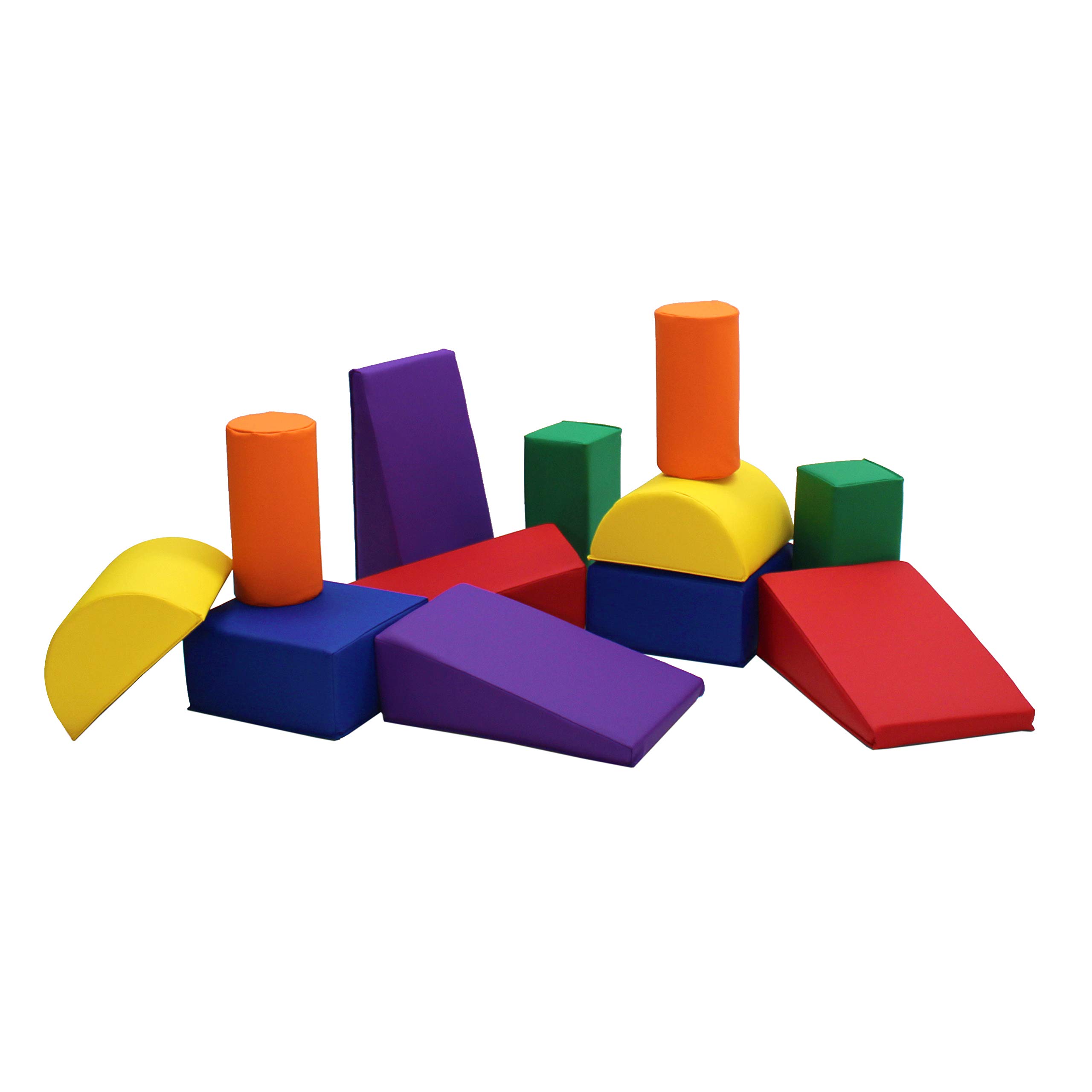 Factory Direct Partners 12273-AS SoftScape Toddler Builder Set, Colorful Soft Foam Playtime Building Blocks for Infants and Kids (12-Piece Set) - Assorted