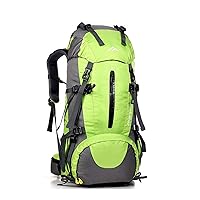 50L Large Camping Hiking Backpack, Light Hiking Large Capacity Outdoor Sports Hiking Bag Waterproof (Light green)