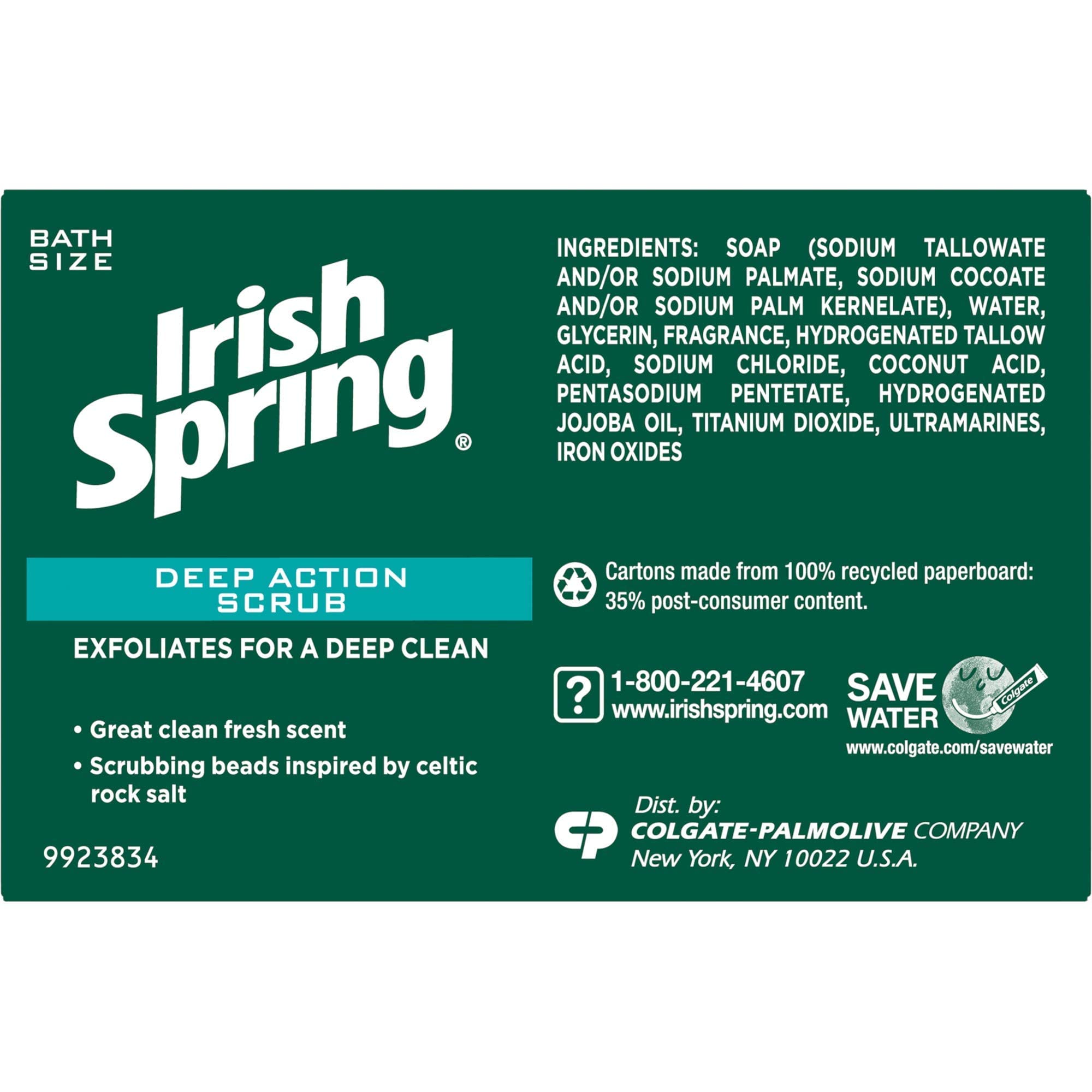 Irish Spring Deep Action Scrub Bar Soap 3 Pack