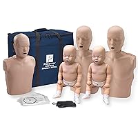 Family Pack of CPR Manikins (2 Adult, 1 Child, 2 Infant) Medium Skin with Rate Monitors, PP-FM-500M-MS