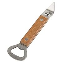 Bottle Opener Can Punch Opener - Dual-sided Manual Stainless Steel Can Opener With Riveted Wood Handle, Set Of 2 Units
