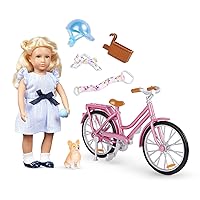 Lori Dolls – Margo's Bicycle Set – Mini Doll & Bike Playset – 6-inch Doll with Bicycle & Accessories – Clothes, Helmet & Pet Dog – Toys for Kids – 3 Years +