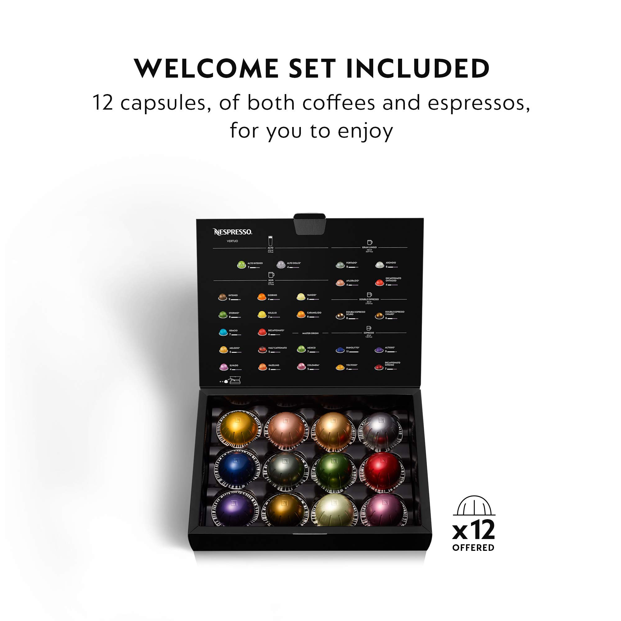 Nespresso Vertuo Next Deluxe Coffee and Espresso Machine by De'Longhi, Pure Chrome