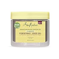 SheaMoisture Styling Black Edge Control Gel For Curly Hair Jamaican Black Castor Oil and Flaxseed Paraben-Free Anti-Frizz Hair Gel 3.5 oz