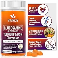 VVNATURALS Sugar-Free Extra Strength 3000mg Vegan Glucosamine Chondroitin Turmeric MSM Boswellia |for Relieving Occasional Joint Discomfort & Mobility, Flexibility Support for Hands & Knees | 60 ct