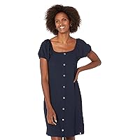 Tommy Hilfiger Women's Puff Sleeve Square Neck Puff Sleeve Dress