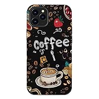 Coffee Beans Cartoon Simple Compatible with iPhone 12/iPhone 12 Pro/12 Pro Max/12 Mini, Shockproof Protective Phone Case
