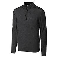 Cutter & Buck Men's Henry Marled Merino Wool Blend Long Sleeve Half Zip Sweater