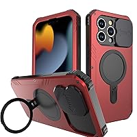 Case for iPhone 15Pro Max/15 Pro/15 Plus/15, Camera Lens Cover Tempered Glass Screen Protector Heavy Duty Protection Cover (15 Pro Max,Red)