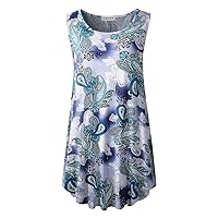 LARACE Tank Tops for Women Plus Size Sleevelss Tunic Casual Summer Clothes Swing Shirts for Leggings