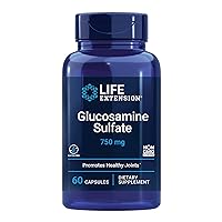 Life Extension Glucosamine Sulfate, 750 mg, Supports Knee Comfort and Joint Health, Gluten-Free, Non-GMO, 60 Capsules
