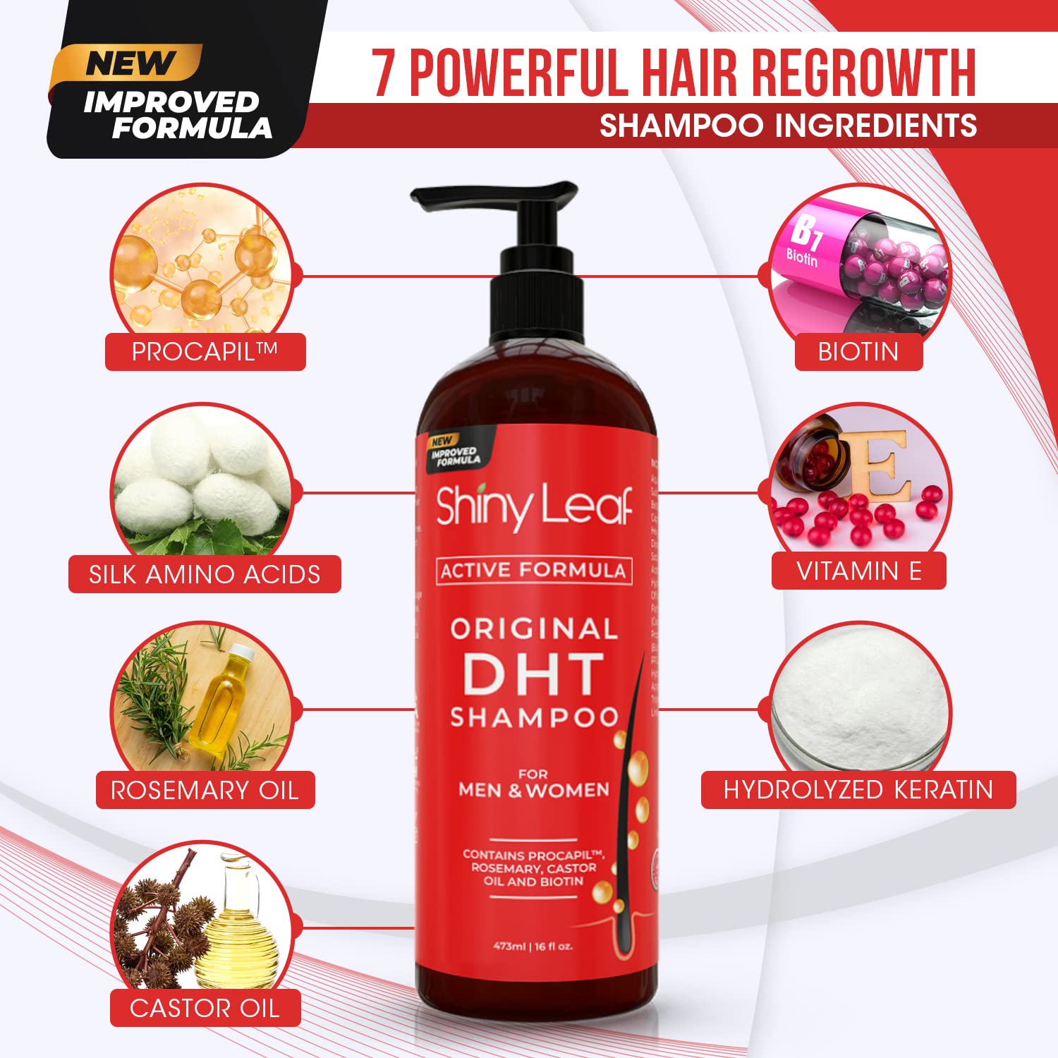 DHT Blocker Shampoo and Conditioner for Hair Loss With Biotin For Men, Women, Anti-Hair Loss Treatment, Rosemary Leaf Oil and Asparagus Extracts, for Thinning Hair (Shampoo and Conditioner)