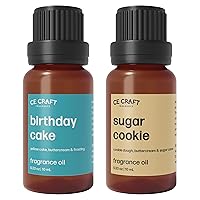 CE Craft Premium Fragrance Oil Pair for Diffusers - Sugar Cookie & Birthday Cake – Diffuser Oils Fragrances Scented for Home, Candle Soap Making Supplies, Aromatherapy Blends for House (10 mL)