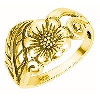 925 Sterling Silver Karen's Flower Ring (Comes in Colors)