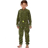 Boys & Toddlers Sleepwear Hooded Onesie Pajama with Pet Pocket, Sizes 2-12