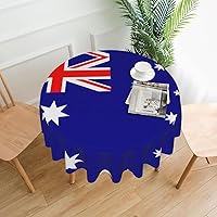 Australian Flag Print Round Tablecloth Water Resistant Decorative Table Cover for Dining Table, Parties Camping