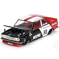 True Scale Miniatures Model Car Compatible with Nissan Datsun Street 510 Racing V1 Limited Edition 1/64 Diecast Model Car Kaido House KHMG102