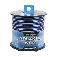 Scosche 50-Feet 16-Gauge Speaker Wire-Blue