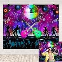 Disco Backdrop 70s 80s 90s Concert Dance Disco Ball Retro Disco Party Photography Background Neon Night Let's Glow Crazy Music Birthday Party Banner Photo Booth Props 10x8ft