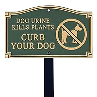 SmartSign Curb Your Dog Yard Sign, Dog Urine Kills Plants Garden Plaque | 5.75