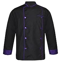 Organize TN-08 Men's Black Chef Jacket Multi Colour in Pipings Chef Coat