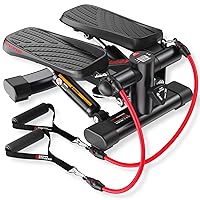 KeppiFitness Steppers for Exercise at Home, Mini Stair Stepper Machine with 350LB Maximum Capacity,Mini Stepper with Resistance Bands for Cardio Fitness Full Body Workout