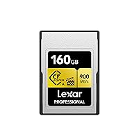 Lexar 160GB Professional CFexpress Type A Gold Series Memory Card, Up to 900MB/s Read, Cinema-Quality 8K Video, Rated VPG 400 (LCAGOLD160G-RNENG)