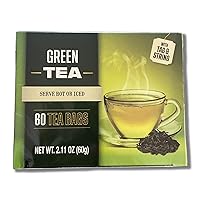 Generic Green Tea | Greenbrier Int. | 100 Tea Bags per Box | Serve Hot or Iced | Net Wt. 3.52oz (100g)