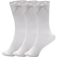 Girls Plain Knee High Socks With Ribbon Bow Pack of 3 Classic Comfortable Kids Cotton Socks for School Footwear