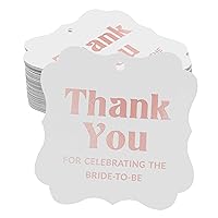 Real Rose Gold Foil Thank You for Celebrating The Bride to Be Bridal Shower Tags Favor Bracket Shape Hang Pack of 50 Paper Tags