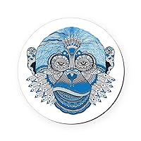 Round Coaster (Set of 4) Chinese New Year Monkey 2016 Lucky Blue