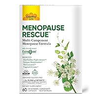 Country Life Menopause Rescue – Multi-Component Menopause Formula, Convenient Blister Packs, Plant Based, 60 Vegetarian Capsules, Certified Gluten Free, Certified Vegetarian