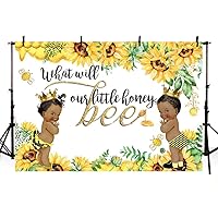 MEHOFOTO 7x5ft Bee Gender Reveal Party Decorations Backdrop Yellow Little Honey Bee Sunflower Boy or Girl Baby Shower Photography Background Photo Banner for Dessert Table Supplies