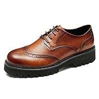 Men's Oxfords Formal Dress Leather Wingtips Brogues Derby Fashion Handmade Casual Shoes for Men