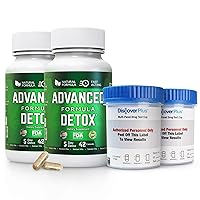 Advanced Detox Cleanse, Detox Kit with 2 Test Cups, Natural Detox & Cleanse with Milk Thistle, Licorice Powder, and More, Body Cleanse Detox for Women & Men, 84 Capsules, 2 Pack