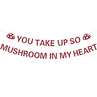 Mushroom Birthday Anniversary Party Decorations, You Take Up So Mushroom In My Heart Banner, Red and White Mushroom Fairy Birthday Decor, Mushroom Themed Party Supplies