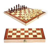 34 X 17 X 3.8cm Wooden International Chess Set 3-in-1 Road International Chess Folding Chess Portable Board Game Word Chess