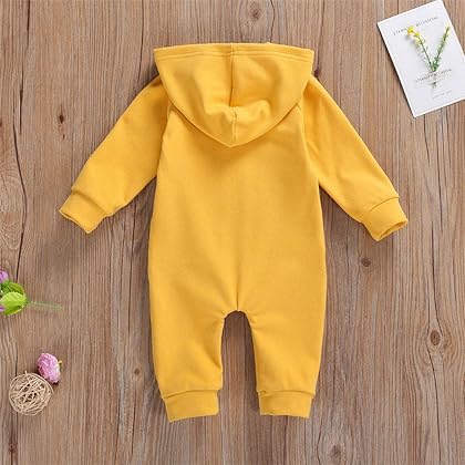 FYBITBO Infant Baby Boys Girls Clothing Zipper Hooded Jumpsuit Romper Long Sleeve Onesie Outfit Fall Winter Warm Clothes