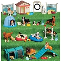 Dog Figurines Academy Toddler Playset, Realistically-Detailed Toy Dog Figures, Hand Painted Animal Toys, Birthday Gift for Girls and Boys, 51-Piece, Ages 3 Years & Older