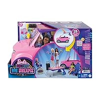 Barbie: Big City, Big Dreams Transforming Vehicle Playset, Pink 2-Seater SUV Reveals Stage, Drum Set & Concert-Themed Accessories, Gift for 3 to 7 Year Olds