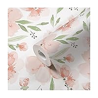 Floral Wallpaper for Nursery, Removable Wallpaper for Boys and Girls, Pink Floral, 20.87”w x 270