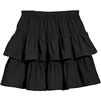 City Threads Girls' Soft 100% Cotton Tiered Skirt for School or Play Made in USA