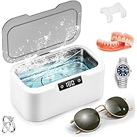 Ultrasonic Cleaner 500ml Jewellery Cleaner, 45000Hz Silver Cleaner For Jewellery, Low Noise Glasses Cleaner Machine, Ring Cleaner with Retainer for Jewelry Ring Earring Necklace Glasses