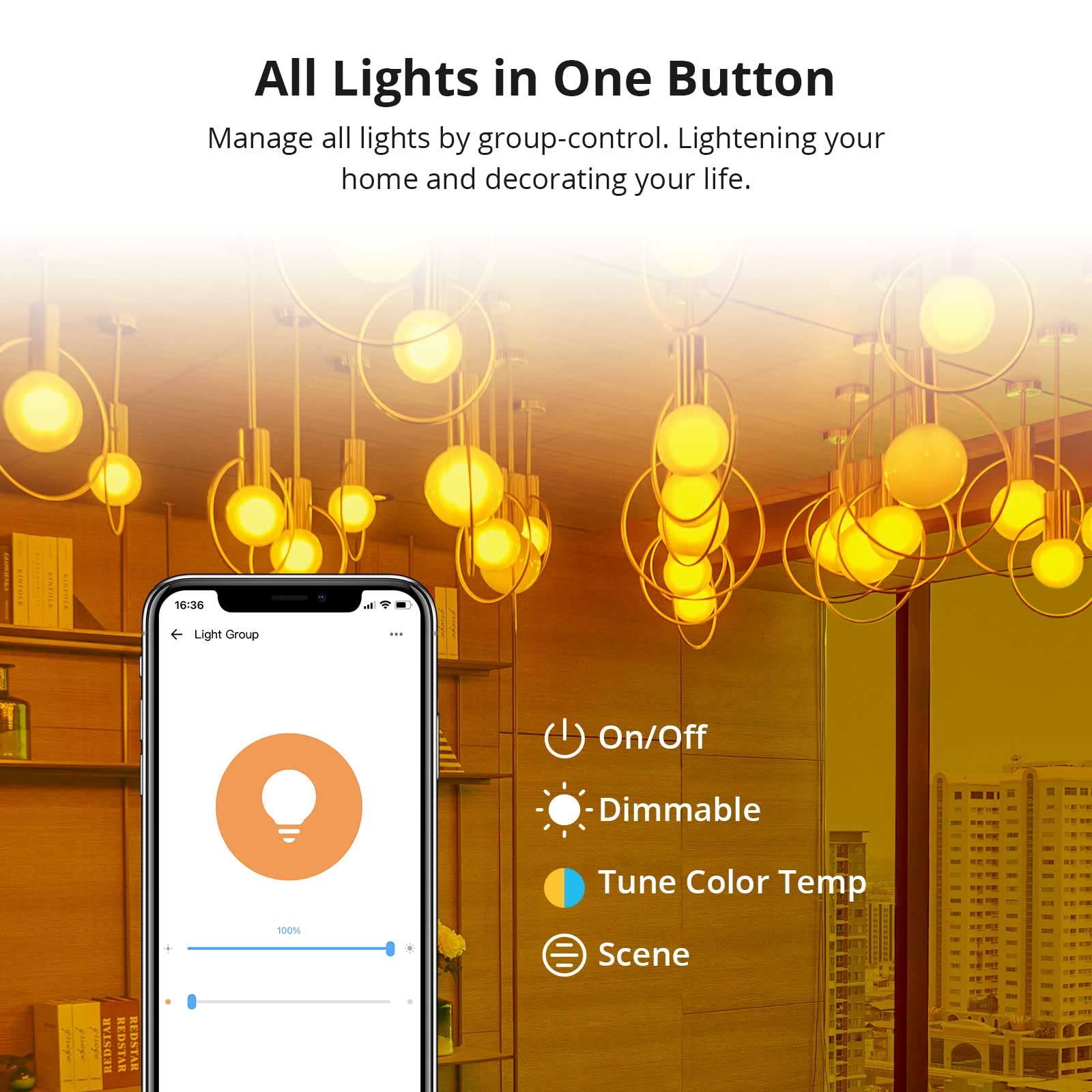 SONOFF B05-BL-A19 Wi-Fi Smart RGB Bulb 9W Variable Color, 2700K - 6500K Brightness Adjustable Color Temperature, APP Remote Control, Work with Alexa and Google Assistant (1 Pack)