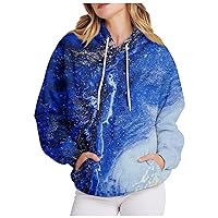 Sweatshirts For Women Tie-Dye Oversized Hoodie Casual Y2k Workout Pullover Warm Cozy Trendy Hoodies With Pocket